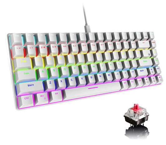 "Rainbow Disco Keyboard: The Ultimate Clickity-Clackity Typing Machine for Gaming, Work, and Office Shenanigans!"