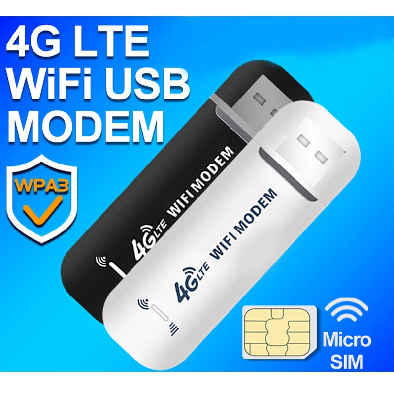 "4G LTE Portable WIFI Router USB Modem Stick - High Speed, Driver-Free, Multi-Device Support"