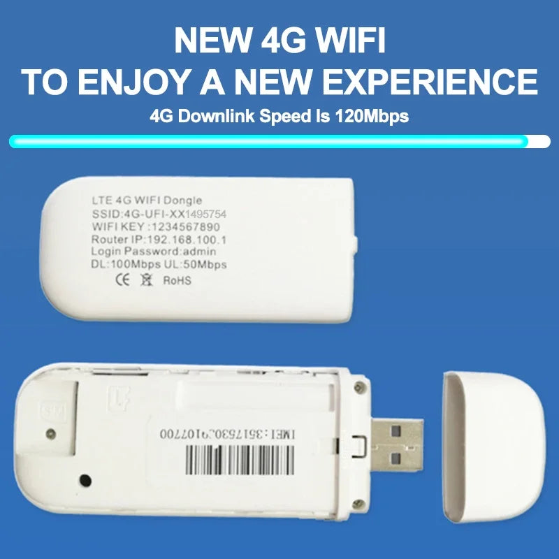 "4G LTE Portable WIFI Router USB Modem Stick - High Speed, Driver-Free, Multi-Device Support"