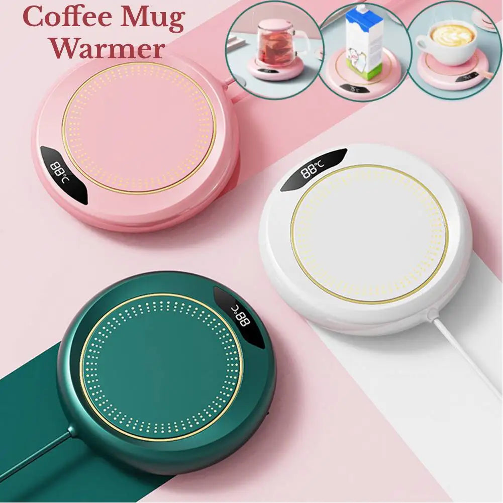 "Smart USB Cup Warmer with 3 Temperature Settings - Perfect for Office, Tea, Coffee, and More!"