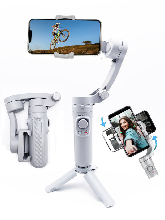 "Pocket-Sized Smartphone Stabilizer: Capture Perfect Selfies and Smooth Videos with HQ3 SK062 3-Axis Gimbal for iPhone and Android"