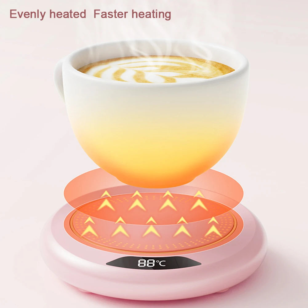 "Smart USB Cup Warmer with 3 Temperature Settings - Perfect for Office, Tea, Coffee, and More!"